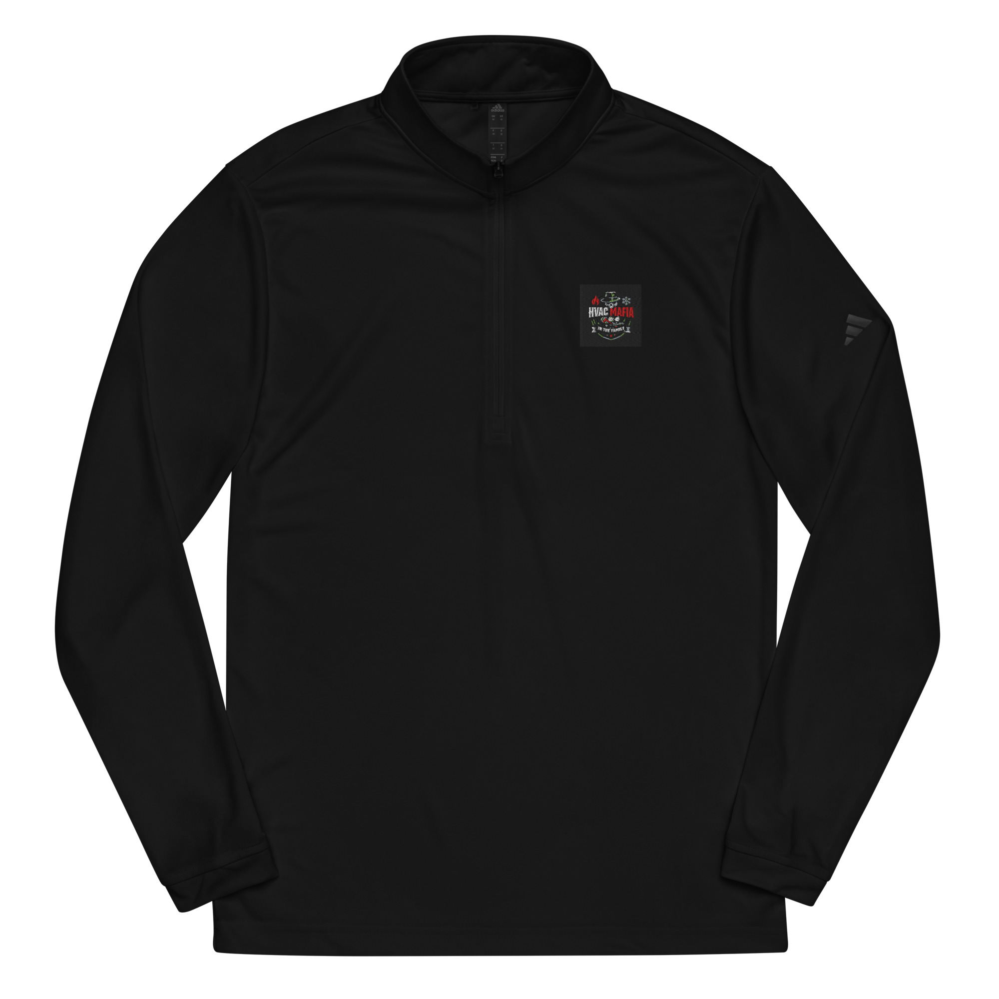 mens-adidas-quarter-zip-pullover-black-front-6a2c13ec4fd0c