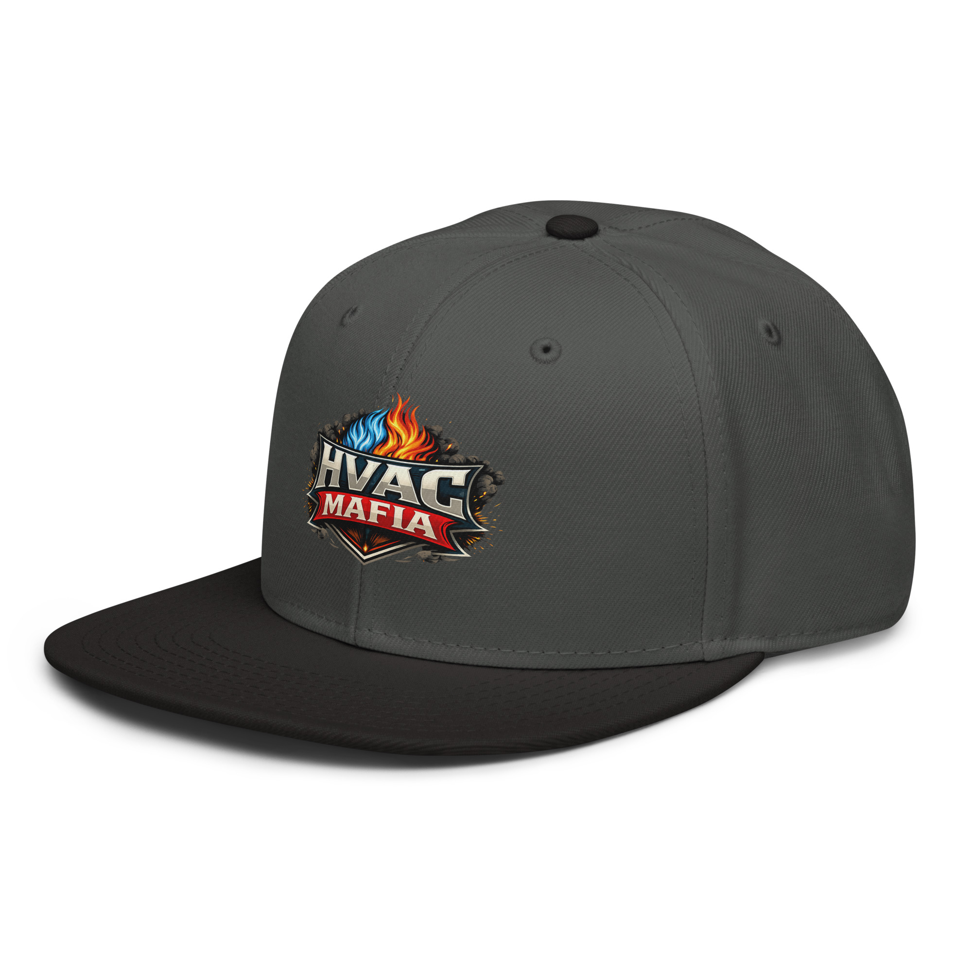 HVAC Mafia Flat Bill Hat – Premium Snapback Cap - Image 6