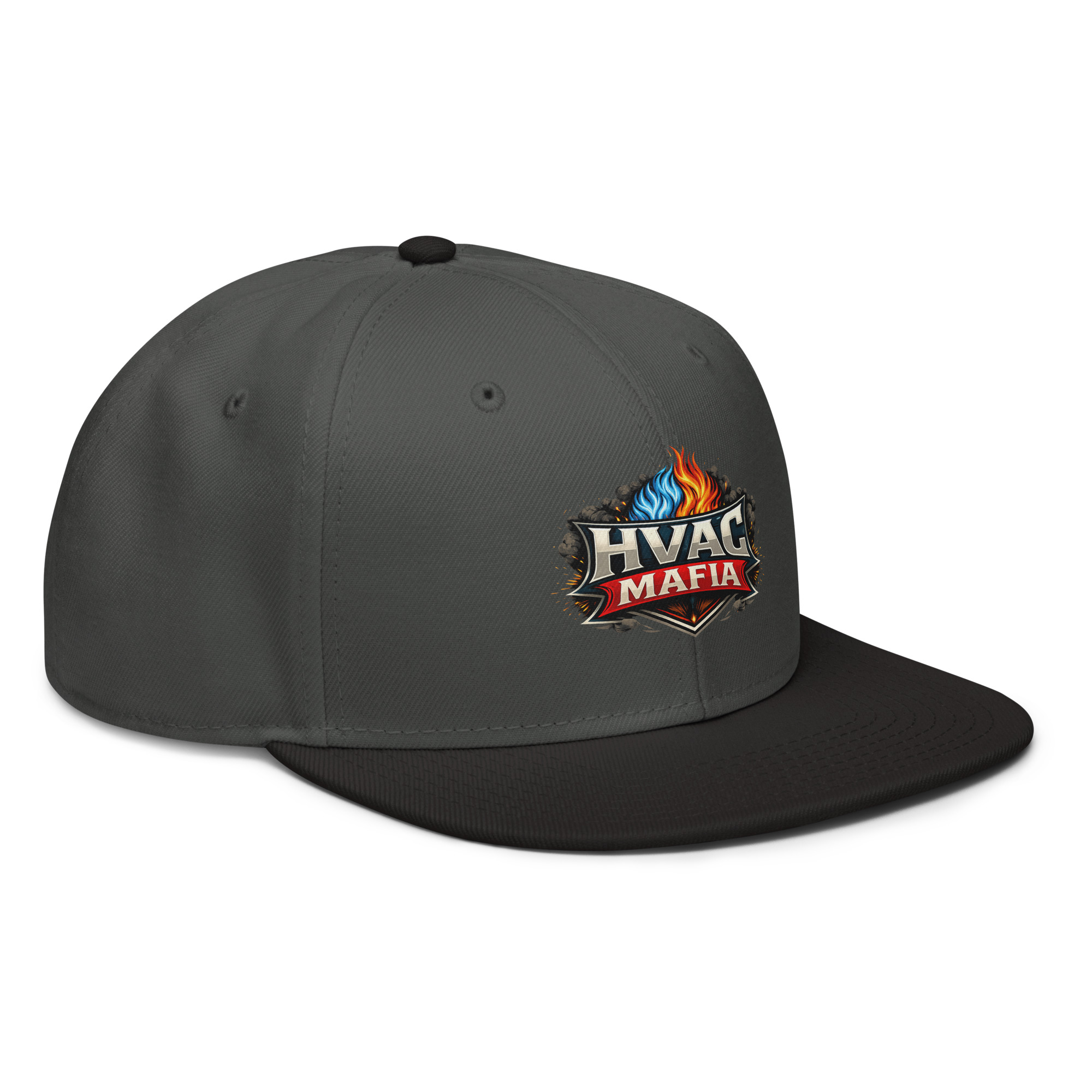 HVAC Mafia Flat Bill Hat – Premium Snapback Cap - Image 5